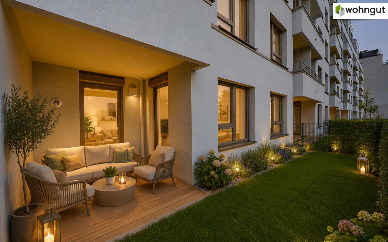 Visualisierung Garten bei Nacht_KI generiert