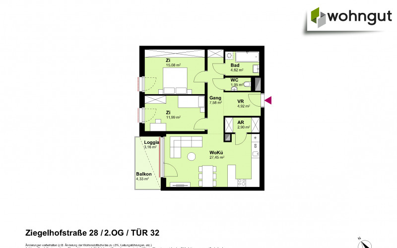 Ziegelhofstrasse 28 / Tür 32
